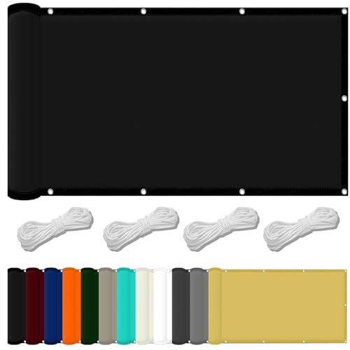 Sun Segel Sonnensegel 0.7 x 1 m Wetterschutz Wasserabweisend Sonnenschutz Strand Uv-Schutz-Polyestergewebe mit Seil Ideal für Schwimmbäder Partys Und Outdoor-Aktivitäten, Schwarz von FENYIGE