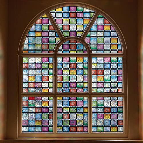 FEOMOS Buntglas Fensterfolie, Sichtschutzfolie für Fenster, Regenbogen-Tönung, Statische Fensterfolie Selbsthaftend, Dekorative Fensteraufkleber für Zuhause, UV-beständig 44x200 cm von FEOMOS