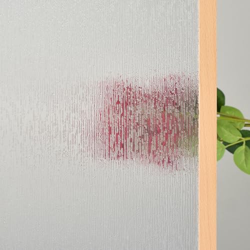 FEOMOS Regenglas Fensterfolie Dekorfolie Statisch Haftend Sichtschutzfolie Selbstklebend Klebefolie für Bad Küche Anti-UV Regen 90cm x 200cm von FEOMOS