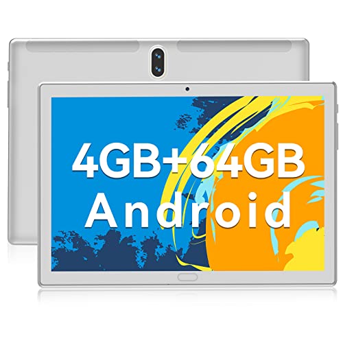 FEONAL 2024 Neueste Tablet 10 Zoll, Android 4G LTE+WiFi, Tablets Mit 2 SIM 1 SD,64GB ROM SD Max 512GB-Octa-Core | 1080P FHD | 13MP | 6000mAh | Bluetooth | WLAN/GPS/OTG/Typ C - Silber von FEONAL
