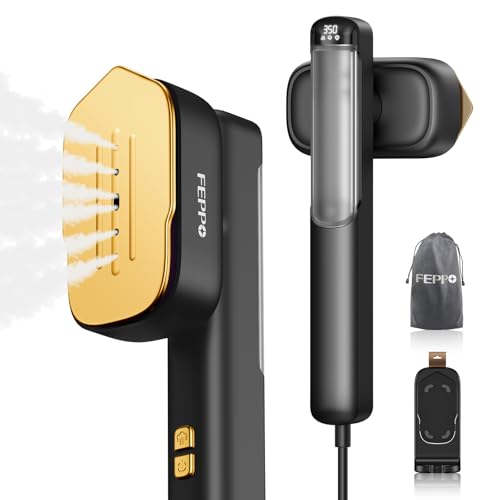 FEPPO Steamer Dampfglätter, 110-240V Dual Voltage Reise Dampfglätter, 2 in1 Tragbarer Handheld Steamer &Dampfbügeleisen, 15s Schnellaufheizung, 1100W Dampfbürste für Globale Reise &Urlaub von FEPPO