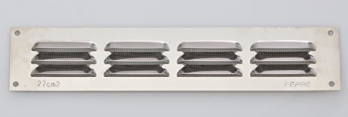 FEPRE Lüftungsgitter 5 x 25 cm Edelstahl Lamellengitter - Wetterschutzgitter - Silber - Industriell von FEPRE