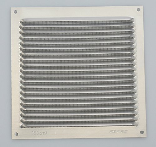 Wetterschutzgitter Aluminium eckig flach 100 x 100 mm Lüftungsgitter mit Fliegendraht von FEPRE