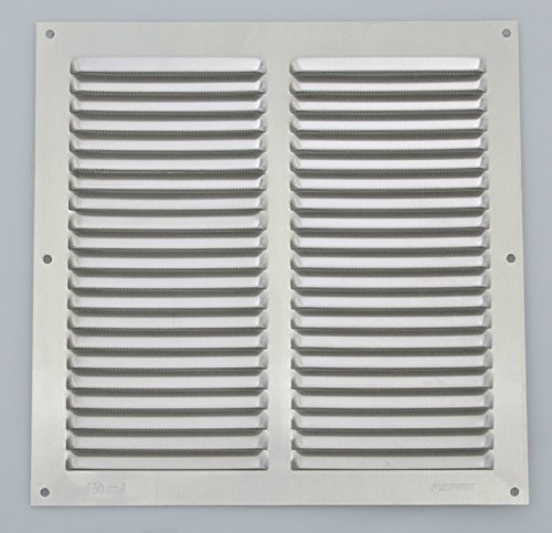 Wetterschutzgitter Aluminium eckig flach 250 x 250 mm Lüftungsgitter mit Fliegendraht von FEPRE