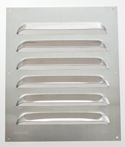 Wetterschutzgitter Lüftungsgitter Aluminium natur 30 x 25 cm mit Fliegendraht Lamellengitter von FEPRE