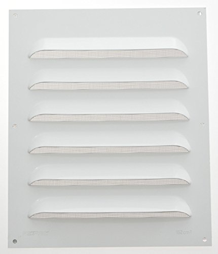 Wetterschutzgitter Lüftungsgitter Aluminium weiß 30 x 25 cm mit Fliegendraht Lamellengitter von FEPRE