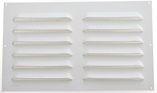 Wetterschutzgitter Lüftungsgitter Aluminium weiß 30 x 50 cm mit Fliegendraht Lamellengitter von FEPRE