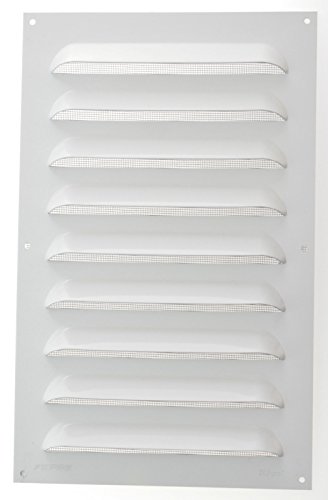 Wetterschutzgitter Lüftungsgitter Aluminium weiß 40 x 25 cm mit Fliegendraht Lamellengitter von FEPRE