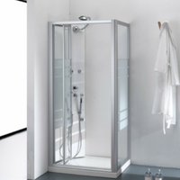 Duschkabinen-Falttür 80 bis 85 cm Transparentes Glas - Ferbox von FERBOX