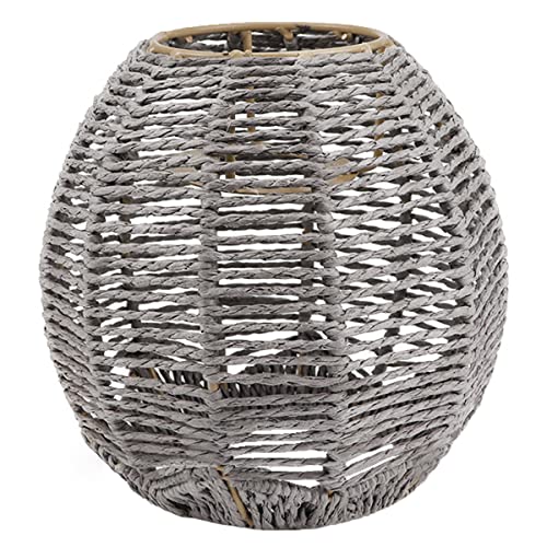 FERCAISH Handgefertigter Rattan-Lampenschirm, einfacher, kreativer Vintage-Lampenschirm, Lampenschirm, Lampenschirm, Rattan, für Schlafzimmer, Nachttisch, Haus, Lesen, Wohnzimmer von FERCAISH