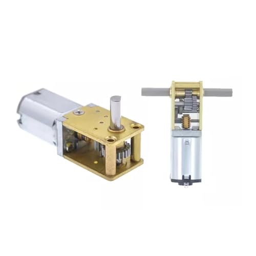FEREOWNQ DC3V 6V 12V N20-1218 Mini-N20-Getriebemotor Einzel-/Doppel-/Langwelle 4RPM-381RPM Langsame Geschwindigkeit Hohes Drehmoment Schneckengetriebemotor aus Metall(D 17RPM-68RPM,Single Shaft) von FEREOWNQ