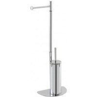 Platzsparender Toilettenbürstenhalter und Toilettenpapierhalter aus verchromtem Stahl, Maße L26xH76xT16cm. Platzsparender Toilettenbürstenhalter und Toilettenpapierhalter aus verchromtem Stahl, Maße L26xH76xT16cm. von FERIDRAS
