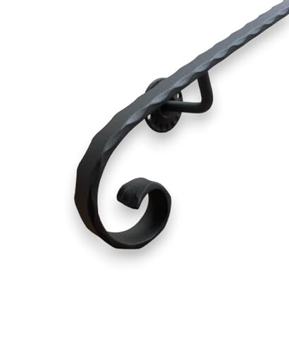 Eisen-Handlauf Modell Certosino – Längen von 50 cm bis 400 cm – geeignet für die Dekoration des Hauses innen und außen, Durchmesser 30 x 10 mm, Made in Italy (Schwarz Anthrazit, 60 cm) von FERMEG