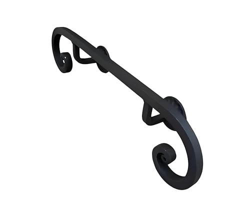 Handlauf aus Schmiedeeisen Modell Raffaello, Länge 50-400 cm, Durchmesser 16 mm, Farbe Schwarz Anthrazit (Schwarz Anthrazit, 140 cm) von FERMEG