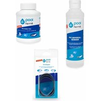 Pool-Set2 pvc Kleber blau 250ml, pvc Universal-Reiniger 250 ml, Schleifpapier von FERMIT