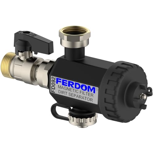 FERDOM FD092 SMART 3/4"(DN20) Magnetfilter für c.o. und Solarsysteme. Neodym Magnet 9000Gs. Eingebauter Nichtmagnetischer Schmutztrenner - Netzfilter 500Mic. Für Wandkessel max. 24kW. von FERPRO FERDOM