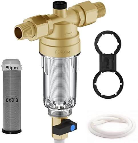 FERDOM FD178 Vorfilter Wasserfilter für Sedimente, Wiederverwendbar. Edelstahlgewebe 90 Mikron +Ein Extra. DN15 & DN20 Wasseranschluss, Max. Durchflussmenge: 2,5m3-H. Messingkopf, Transparenter Korpus FERDOM FD178 Vorfilter Wasserfilter für Sedimente, Wiederverwendbar. Edelstahlgewebe 90 Mikron +Ein Extra. DN15 & DN20 Wasseranschluss, Max. Durchflussmenge: 2,5m3-H. Messingkopf, Transparenter Korpus von FERPRO FERDOM