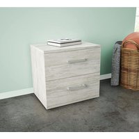 Ferramenta1.com - Ares Nachttisch weiß Venato mit 2 Schubladen 48x36x41 von FERRAMENTA1.COM