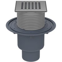 Bodenschacht DN50/75/110, Edelstahlrahmen/Gitterhalter 'Quadra' 121x121/115x115mm, Geruchsverschluss 'Primus blue', System von FERRARI SRL