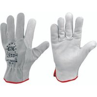 Handschuhe aus weißem, genarbtem Kalbsleder, gesäumter Handrücken von FERRARI SRL