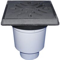 Ferrari Srl - Vertikaler Ablauf 'Perfekt' DN110, Gussrahmen/Gitterhalter 260x260mm/226x226mm, Schmutzfangkorb, Geruchsverschluss von FERRARI SRL