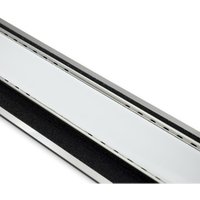 Ferrari Srl - edelstahlrinne style line luxury - weiße kristallrinne luxury ret. l 785 mm c. weiß voll edelstahl mit weißer kristallscheibe von FERRARI SRL