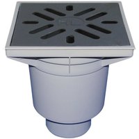 Vertikaler Ablauf 'Perfekt' DN160, Kunststoff-Rosthalter 244x244mm, Gussrost 226x226mm, Schmutzfangkorb, Geruchsverschluss Vertikaler Ablauf 'Perfekt' DN160, Kunststoff-Rosthalter 244x244mm, Gussrost 226x226mm, Schmutzfangkorb, Geruchsverschluss von FERRARI SRL