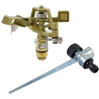Ferrestock - FSKASP003 Sprinkler de pulsierender Metallsprinkler mit Metalldorn de zwei Abgänge (Innengewinde 1/2' und Steckanschluss), Düse de von FERRESTOCK