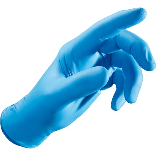 FERRETERIA LEPANTO Nitril-Einweghandschuhe, puderfrei, 100 Stück, extra stark (Blau, M) von FERRETERIA LEPANTO