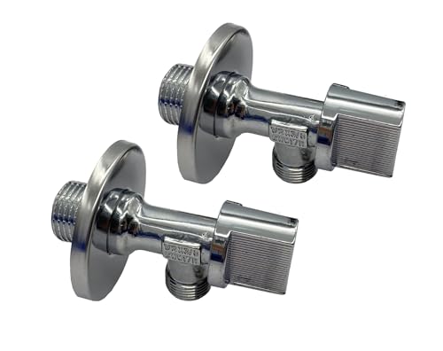 Wasserablaufhahn 1/2" - 3/8", enthält 2 Stück, Winkelventil, Messing, ideal für Badezimmer, Schiffe, Bars oder Restaurants von FERRETERIA LEPANTO