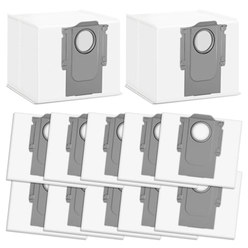 FERRGIA 12 Stück Ersatzte Staubbeutel für Roborock S8+ S8 Pro Ultra S8 Maxv ultra S7 MaxV Ultra S7 Pro Ultra Q7+ Q7 Max+ T8 Q5+ G10S PRO G20s Staubsauger Absaugstation Großer Kapazität von FERRGIA
