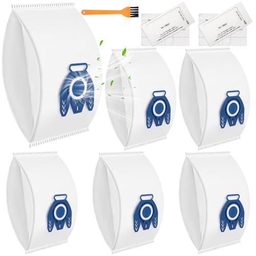 FERRGIA 6 Staubsaugerbeutel für Miele GN HyClean 3D Efficiency Staubsauger | Passend für Complete C2/C3,Classic C1,S2,S5,S8 Serien,Inkl.2 Motorschutzfilter,2 Abluftfilter&Reinigungsbürste von FERRGIA