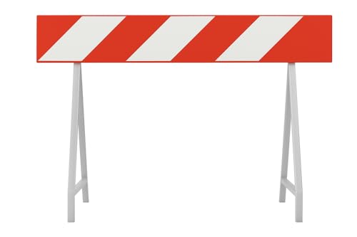 Normale Sicherheitsbarriere Made in Italy – Sicherheitsbarriere komplett mit Beinen aus verzinktem Blech H 100 cm – weißes Band rot – verzinktes Blech 20 cm von FERRI GROUP