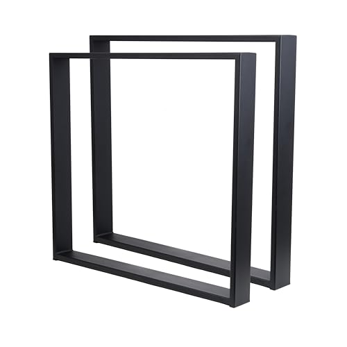FERRO modern design Tischbeine Metall Schwarz 72 cm Hoch - Tischfüße Stahl 2mm Dick - Tischgestell mit 8mm Löchern - Tischkufen mit Kunststoffkappen von FERRO modern design