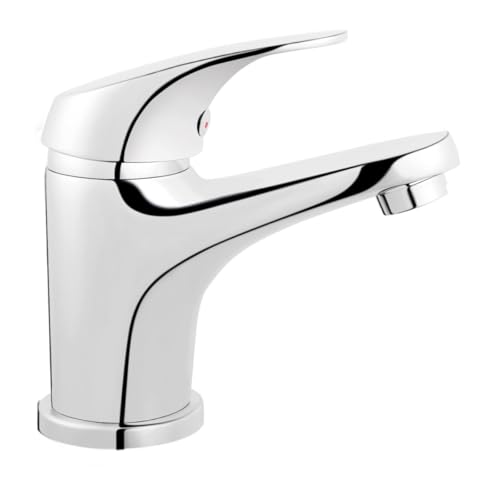 FERRO ONE Badezimmerarmatur im kompakten Design – Einhebelmischer mit klaren Linien, moderner Optik & Klick-Klack-Ventil – Waschbeckenarmatur Chrom für Bad & Gäste-WC, Modell BFO2 von FERRO modern design