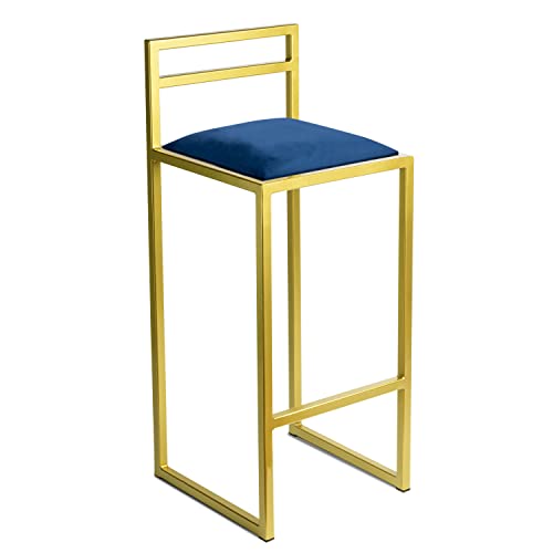 FERRO modern design Barhocker Gold mit Lehne 84 cm - Metall Barstuhl mit Gepolstertem Sitz - Loft Style von FERRO modern design