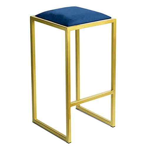 FERRO modern design Barhocker Gold ohne Lehne 64 cm - Metall Barstuhl mit Gepolstertem Sitz - Loft Style von FERRO modern design