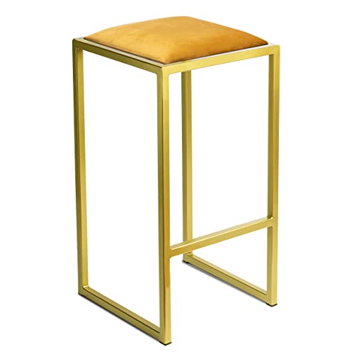FERRO modern design Barhocker Gold ohne Lehne 64 cm - Metall Barstuhl mit Gepolstertem Sitz - Loft Style von FERRO modern design