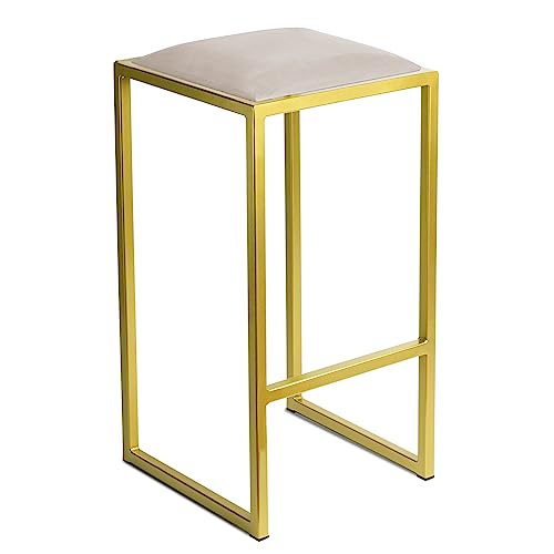 FERRO modern design Barhocker Gold ohne Lehne 64 cm - Metall Barstuhl mit Gepolstertem Sitz - Loft Style von FERRO modern design