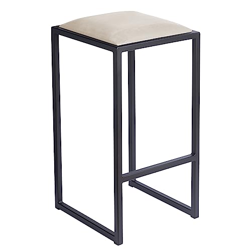 FERRO modern design Barhocker Schwarz ohne Lehne 64 cm - Metall Barstuhl mit Gepolstertem Sitz - Loft Style von FERRO modern design