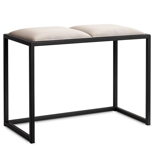 FERRO modern design Handgefertigt Sitzbank Schwarz 64,5cm - Loft Stil Kleine Garderobe Bank - Eine stilvolle Bank für Ihren Flur von FERRO modern design