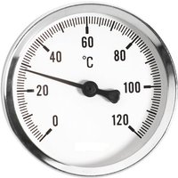 Thermometer 1/2" Eingang hinten, 100 mm, 0–120 °C von FERRO