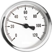 Thermometer 1/2" Eingang hinten, 63 mm, 0–120 °C von FERRO