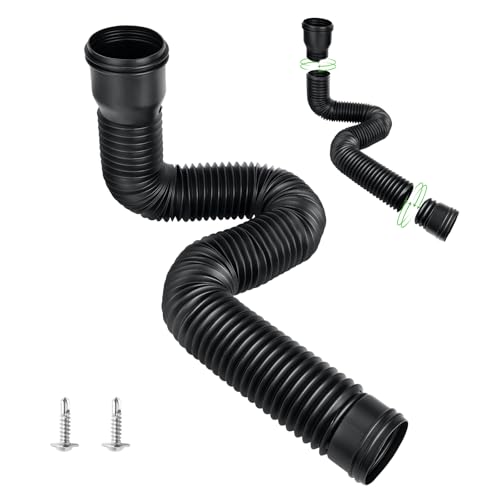 Auffangbecken Fallrohr Erweiterungsset, Kreisförmiges Dachrinnen Ablaufanschluss Set 155 cm Fallrohrverlängerungen Flexibel Set Regenrinnen Fallrohr Verlängerung für Rasen (Schwarz, 1 Stück) Auffangbecken Fallrohr Erweiterungsset, Kreisförmiges Dachrinnen Ablaufanschluss Set 155 cm Fallrohrverlängerungen Flexibel Set Regenrinnen Fallrohr Verlängerung für Rasen (Schwarz, 1 Stück) von FERSTALO