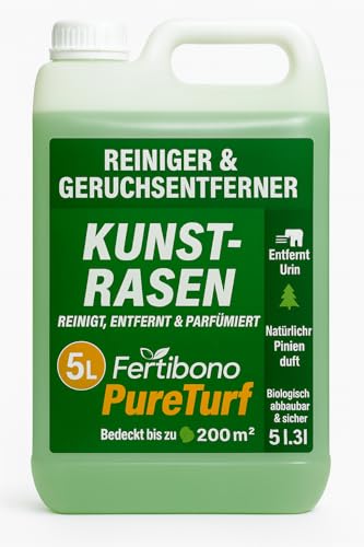 FERTIBONO Kunstrasen Reiniger Konzentrat 5L – Geruchsentferner gegen Hundeurin – Haustier- & Kindersicher – Frischer Duft – Oberflächenschonend & Biologisch Abbaubar von FERTIBONO