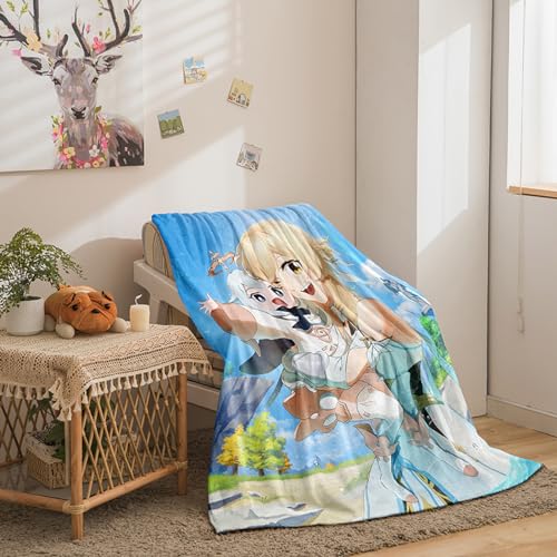 Flanell Fleece Decke,Superweiche Wohndecke Anime Couchdecke,Urlaubsatmosphäre Dekorationen für Schlafzimmer, Büro, Sofa-Multicolor 4||200 * 200cm von FERVEX
