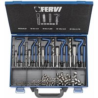 Gewindereparatur satz 130 tlg gewindeeinsätze M5-M12 hss inox Fervi E010 von FERVI