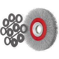 Fervi - Rundburste 150 mm mit gewellten Edelstahlfasern fur Werkbank-Schleifmaschine von FERVI