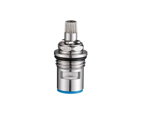 Ersatz-Wasserhahn-Ventilkartuscheneinsatz, 20 Spline, 42 mm, Keramikscheibe, Schaft und Körper aus Edelstahl, 2er-Pack for die Reparatur von Küchen- und Badezimmerhähnen (Rot und Blau for heißes/kalte von FESINSO