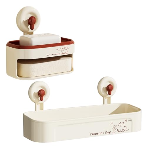 2er Set Duschablage mit Saugnapf – Badezimmer Organizer Ohne Bohren, Enthält 1 Duschregal und 1 Seifenhalter – Wasserdicht, Abnehmbar – Ideal für Shampoo und Duschgel 2er Set Duschablage mit Saugnapf – Badezimmer Organizer Ohne Bohren, Enthält 1 Duschregal und 1 Seifenhalter – Wasserdicht, Abnehmbar – Ideal für Shampoo und Duschgel von FESSOSKO